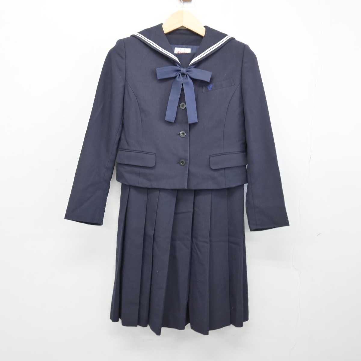 【中古】佐賀県 唐津東中学校 女子制服 3点 (セーラー服・ジャンパースカート) sf048112