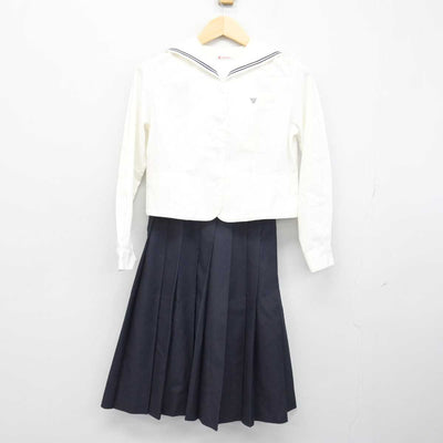 【中古】佐賀県 唐津東高等学校・唐津東中学校 女子制服 3点 (セーラー服・ニット・スカート) sf048114