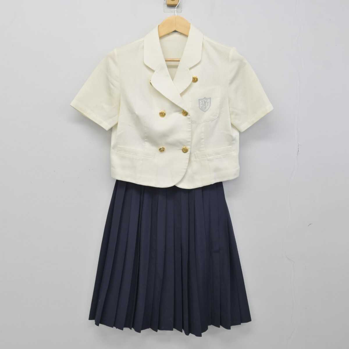 【中古】愛知県 椙山女学園高等学校 女子制服 2点 (シャツ・スカート) sf048127