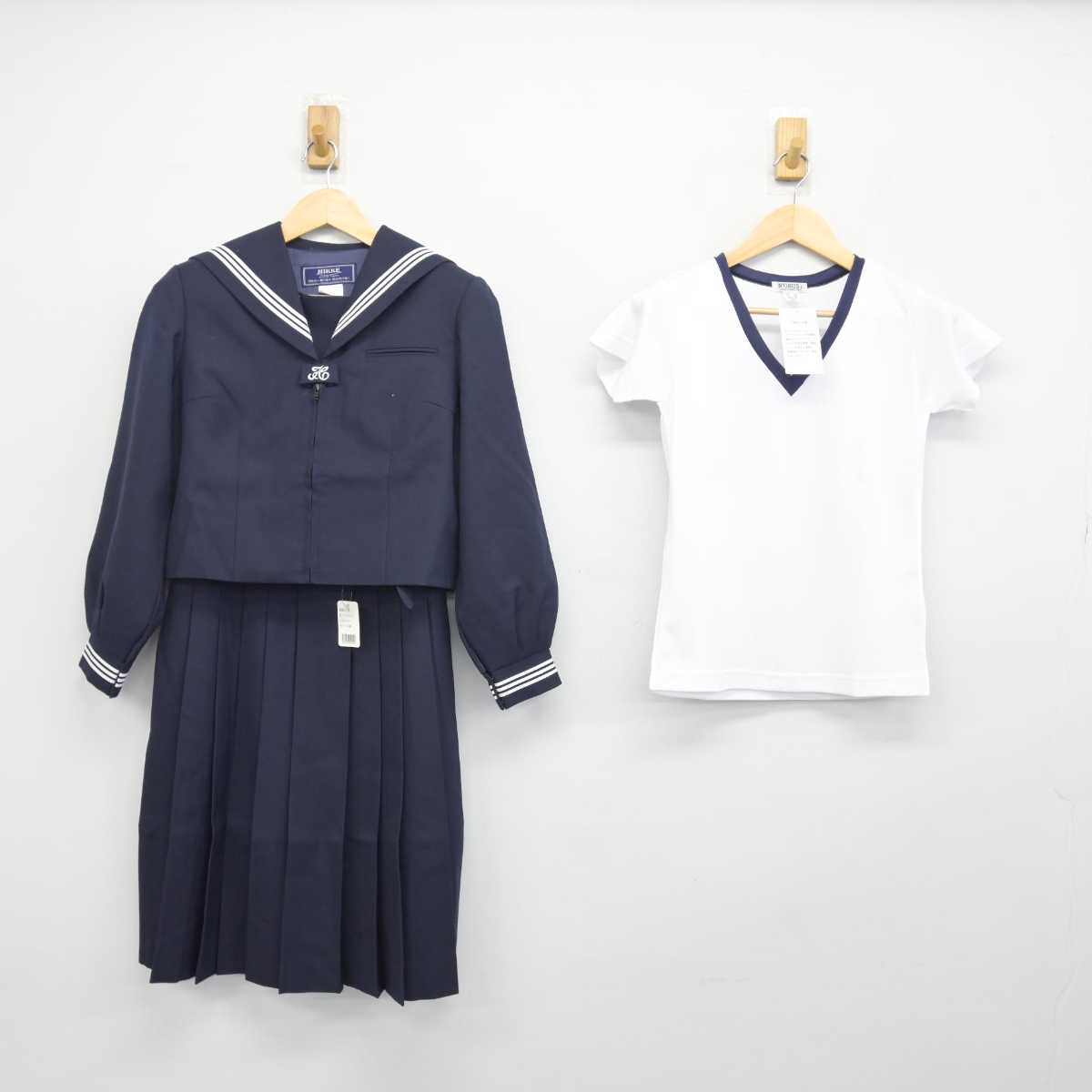 【中古】埼玉県 菖蒲中学校 女子制服 3点 (セーラー服・その他アイテム・ジャンパースカート) sf048135