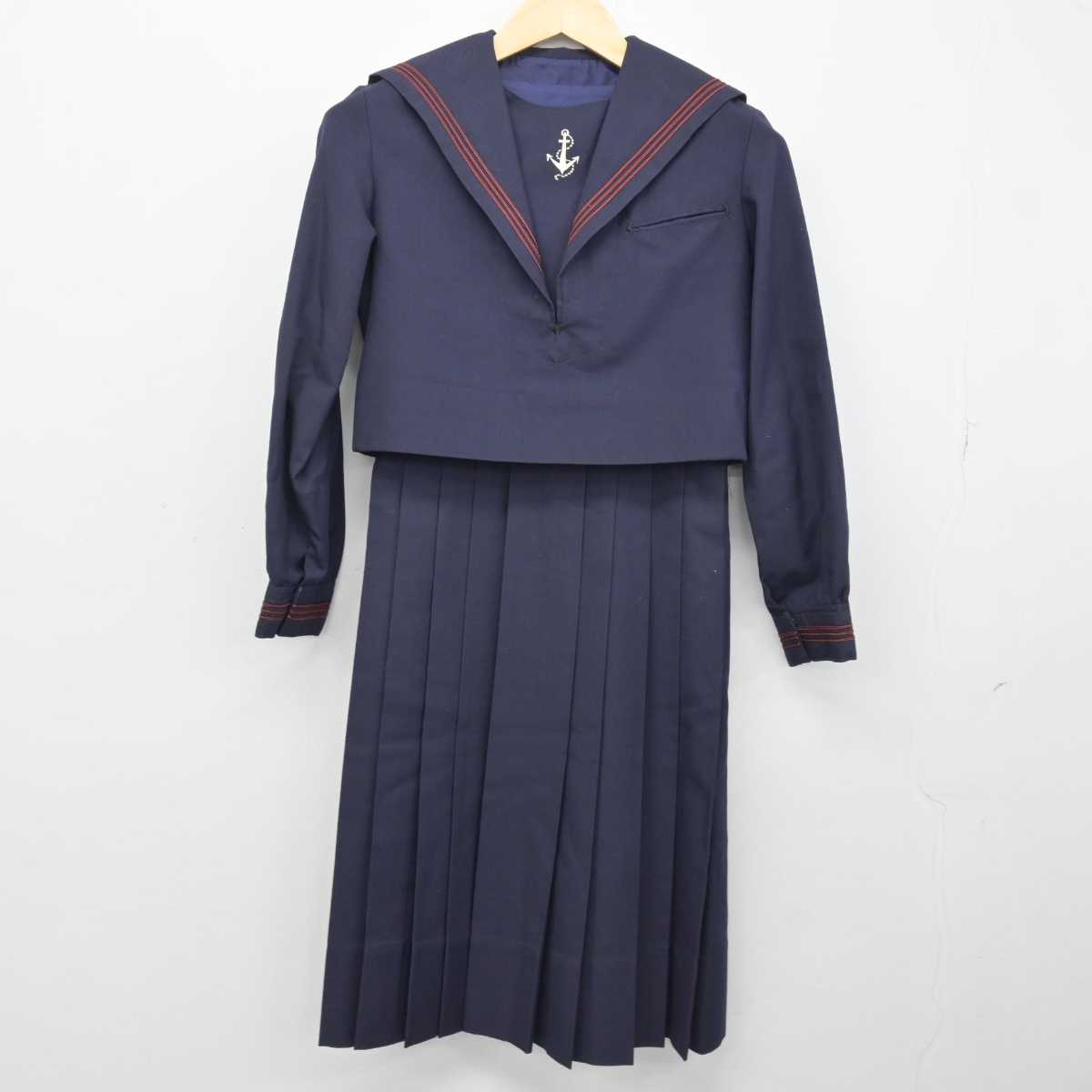 【中古】福岡県 福岡女学院中学校・高等学校 女子制服 2点 (セーラー服・ジャンパースカート) sf048154