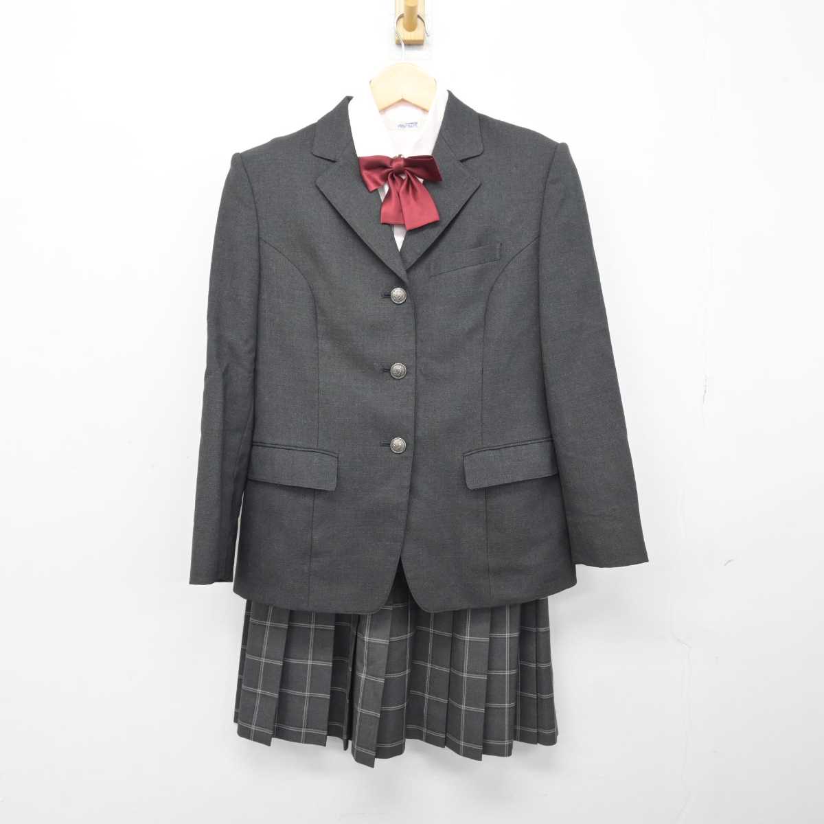 【中古】茨城県 大成女子高等学校 女子制服 6点 (ブレザー・ニット・シャツ・スカート) sf048162