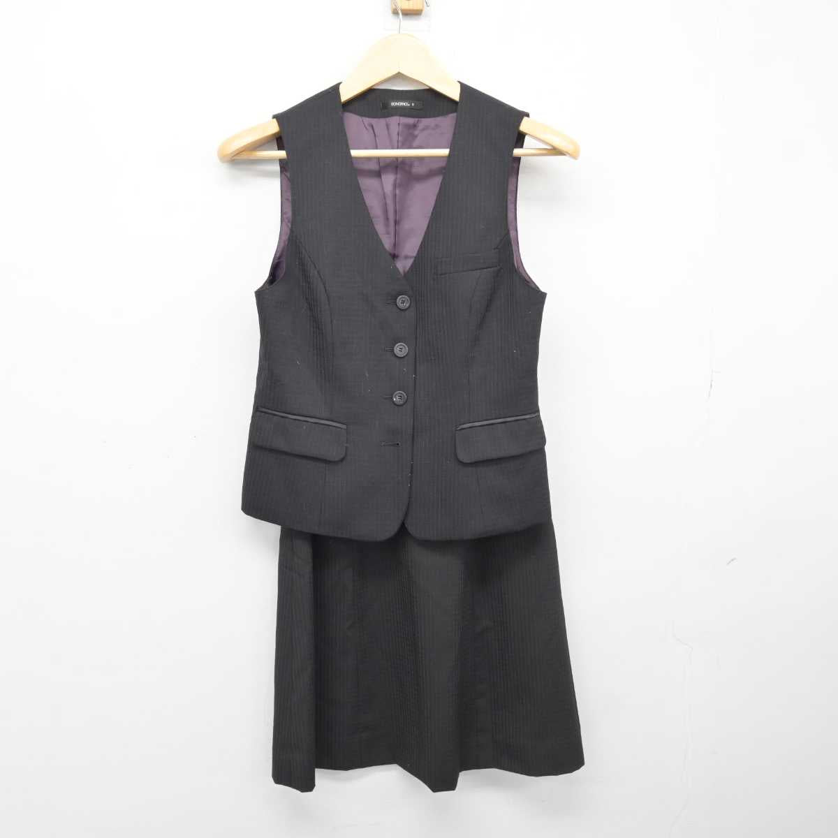 【中古】 事務服 女子制服 2点 (ベスト・スカート) sf048201