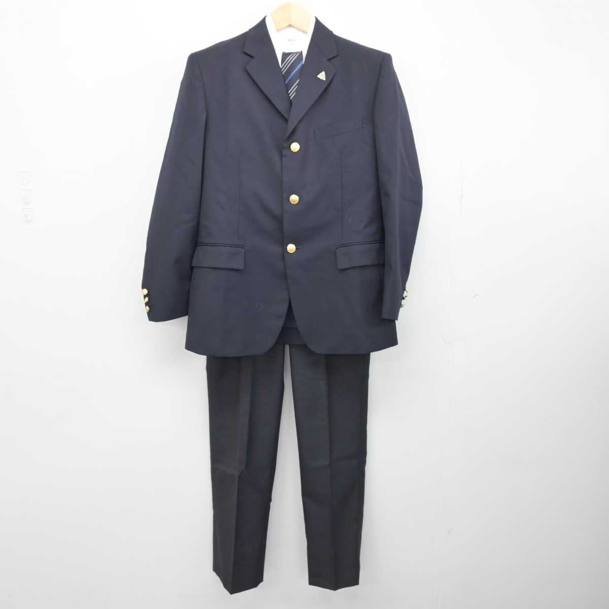 【中古】広島県 賀茂高等学校 男子制服 6点 (ブレザー・シャツ・ズボン) sf048236