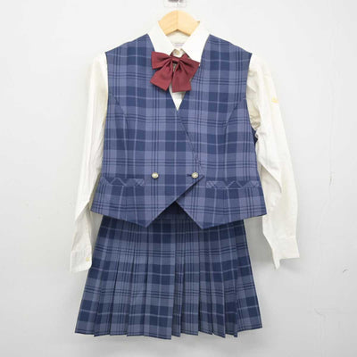 【中古】北海道 東海大学第四高等学校 女子制服 5点 (ブレザー・ベスト・シャツ・スカート) sf048242