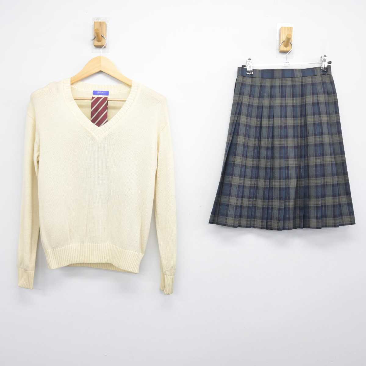 【中古】東京都 東海大学付属高輪台高等学校 女子制服 3点 (ニット・スカート) sf048244