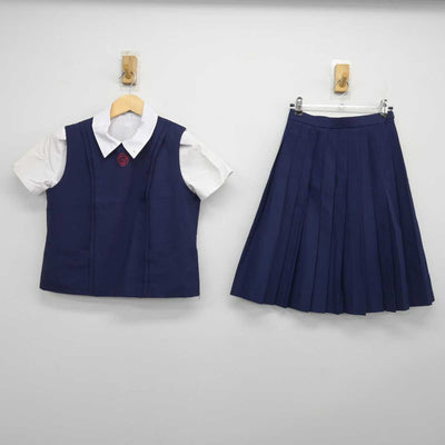 【中古】奈良県 育英西中学校 女子制服 3点 (シャツ・ベスト・スカート) sf048250