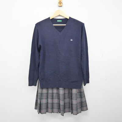 【中古】大阪府 四條畷学園中学校 女子制服 2点 (ニット・スカート) sf048310