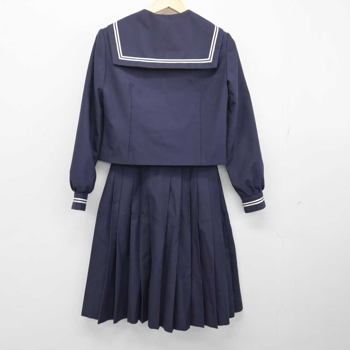 【中古】静岡県 清水第七中学校 女子制服 3点 (セーラー服・スカート) sf048329