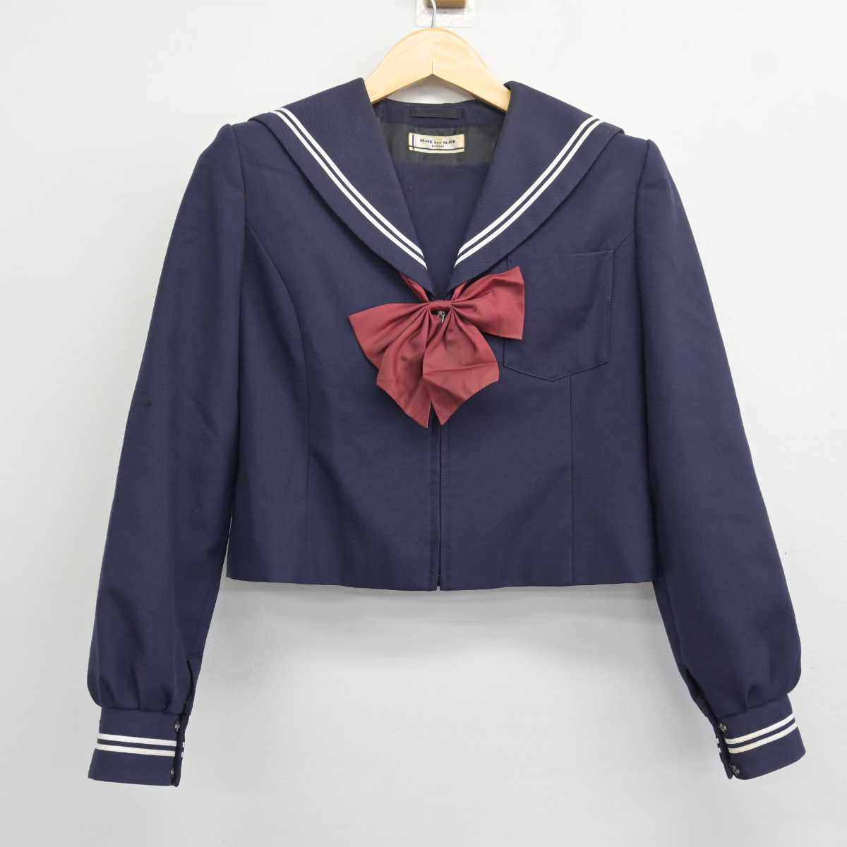 【中古】静岡県 清水第七中学校 女子制服 3点 (セーラー服・スカート) sf048329