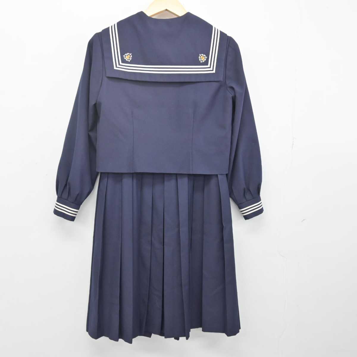 【中古】千葉県 鎌ケ谷市立第五中学校 女子制服 3点 (セーラー服・ジャンパースカート) sf048338