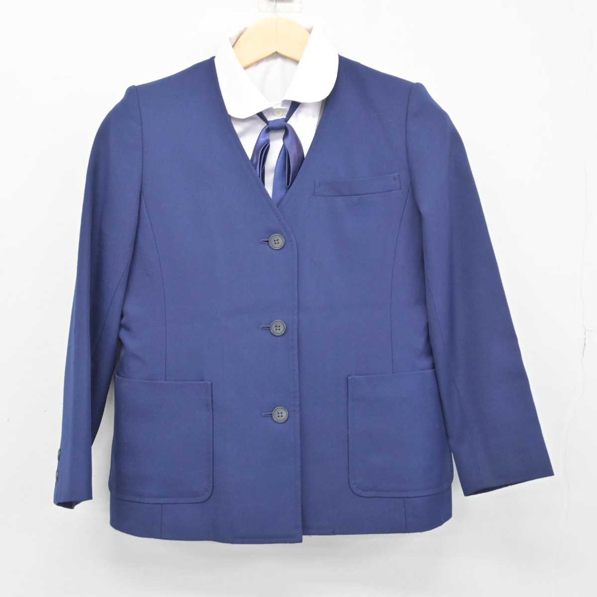 【中古】奈良県 都跡中学校 女子制服 4点 (ブレザー・ベスト・シャツ) sf048367