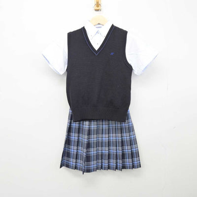 【中古】神奈川県 鵠沼高等学校 女子制服 3点 (シャツ・ニットベスト・スカート) sf048375