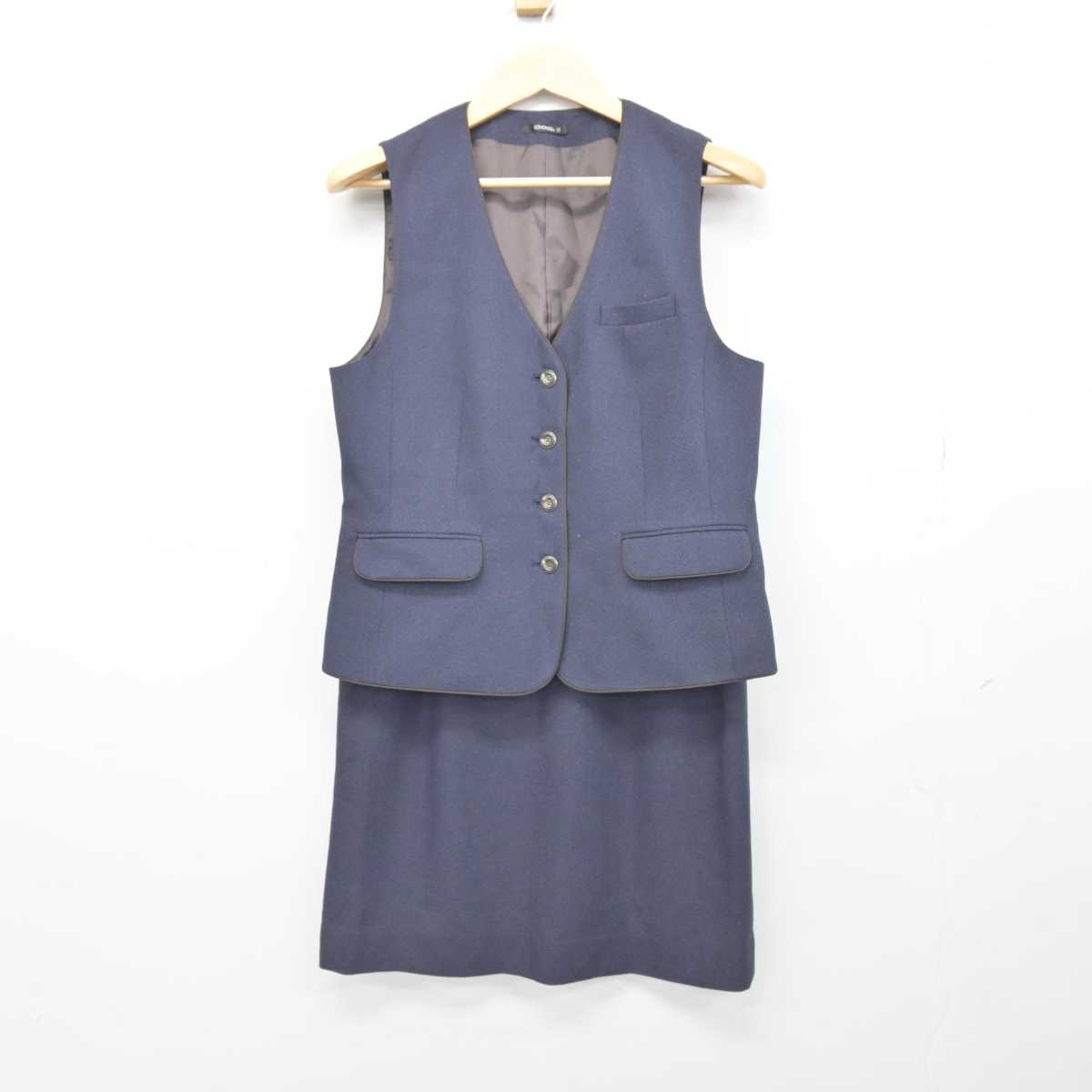 【中古】 事務服 女子制服 2点 (ベスト・スカート) sf048392