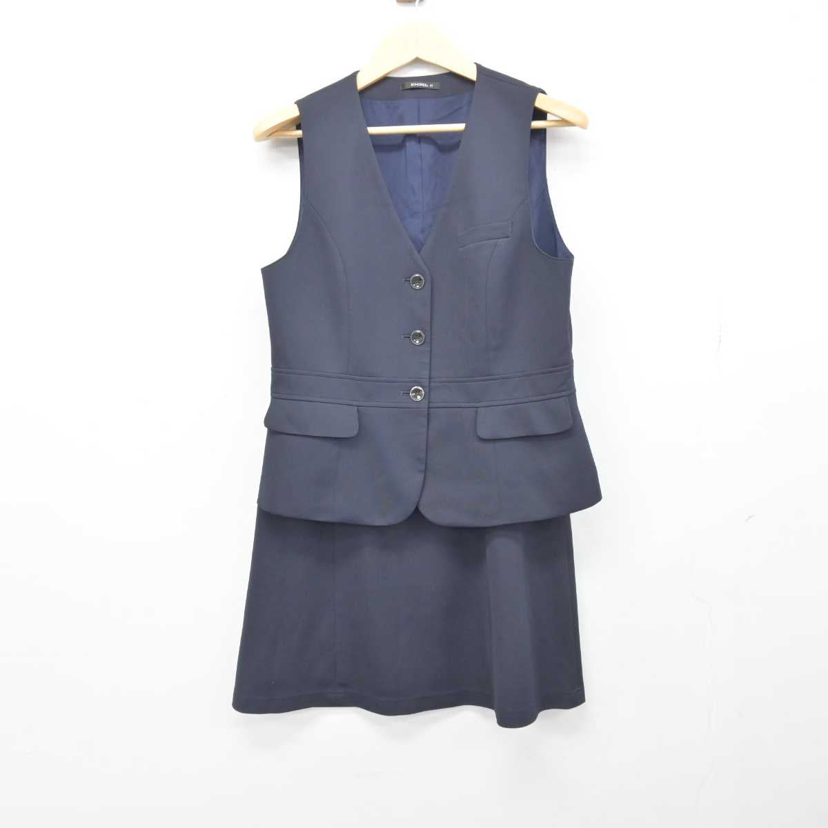 【中古】 事務服 女子制服 2点 (ベスト・スカート) sf048393