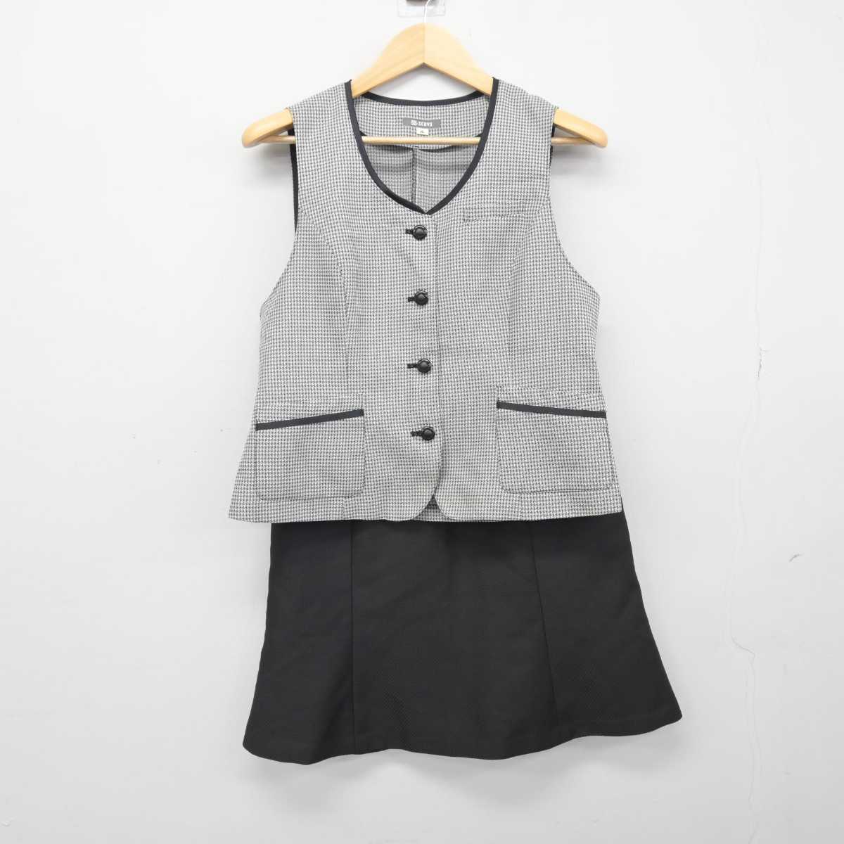 【中古】 事務服 女子制服 2点 (ベスト・スカート) sf048394