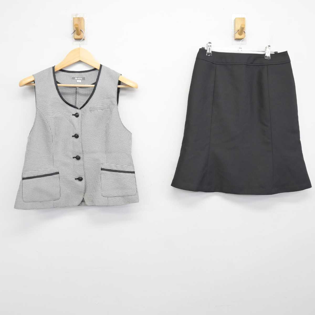 【中古】 事務服 女子制服 2点 (ベスト・スカート) sf048394