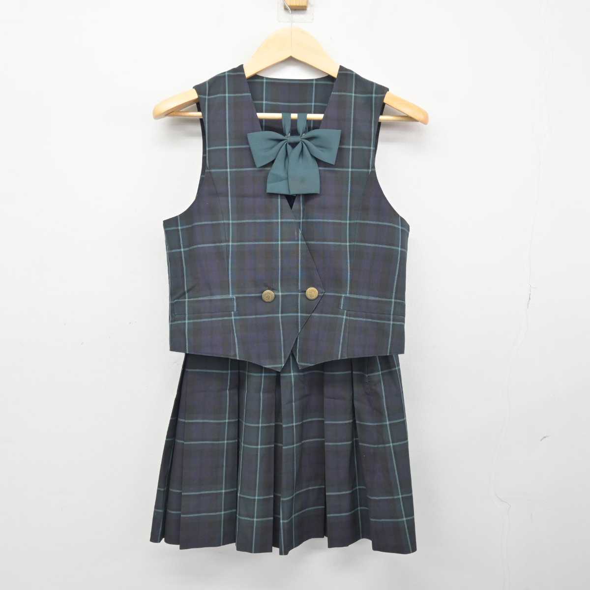 【中古】埼玉県 山村国際高等学校/旧制服 女子制服 3点 (ベスト・スカート) sf048427