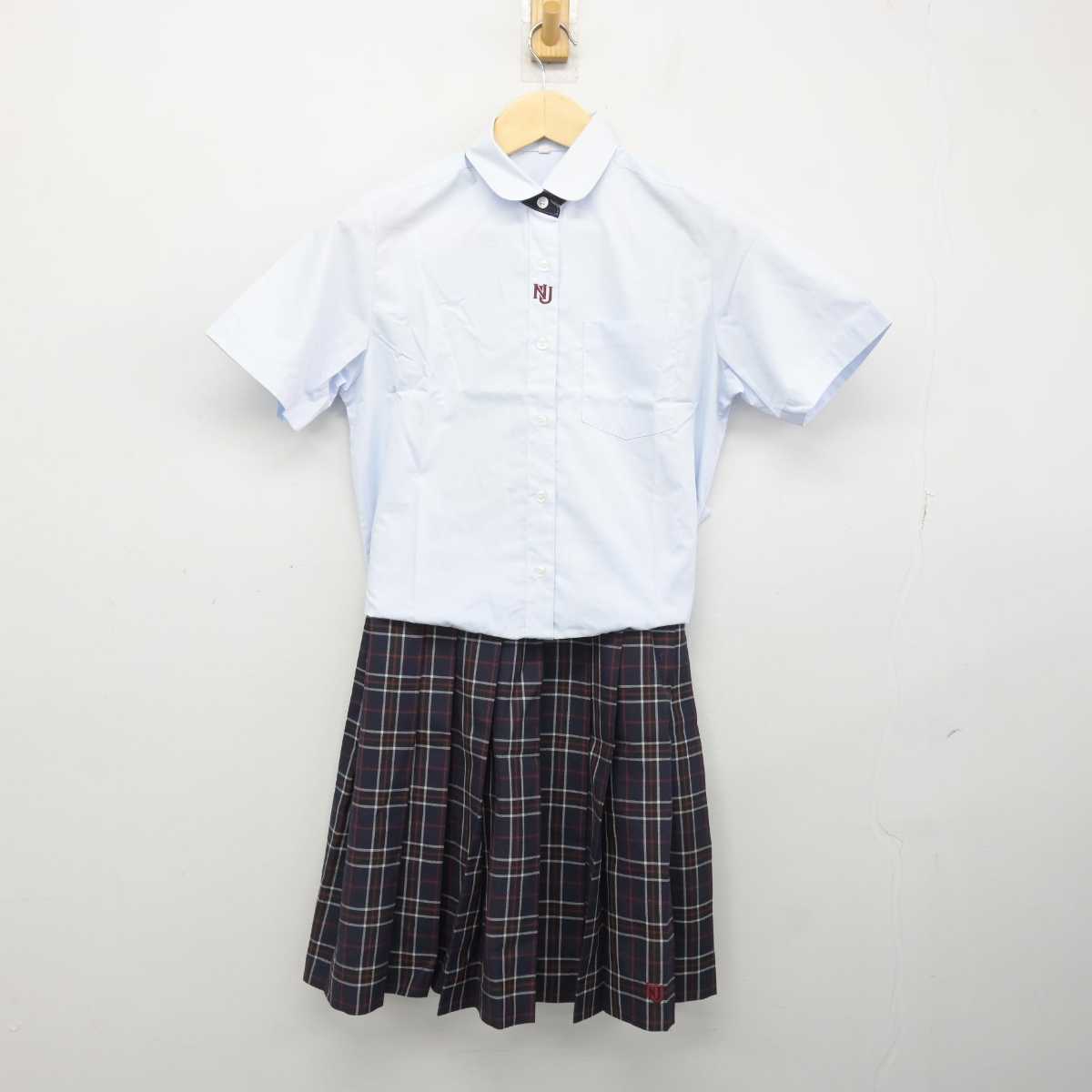 【中古】岐阜県 大垣日本大学高等学校 女子制服 2点 (シャツ・スカート) sf048439