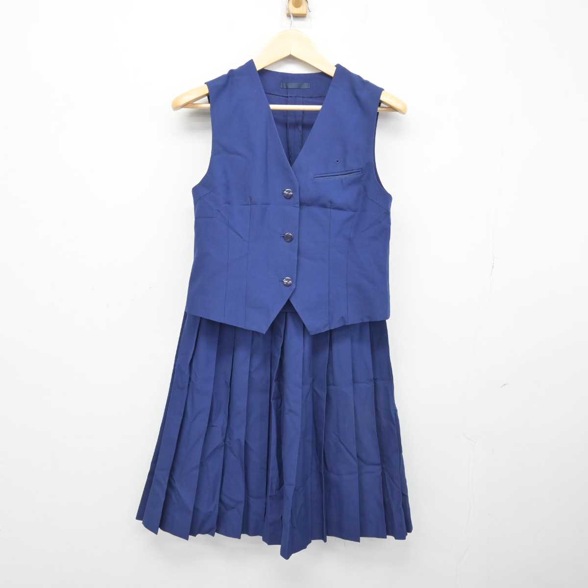 【中古】千葉県 船橋芝山高等学校 女子制服 2点 (ベスト・スカート) sf048459