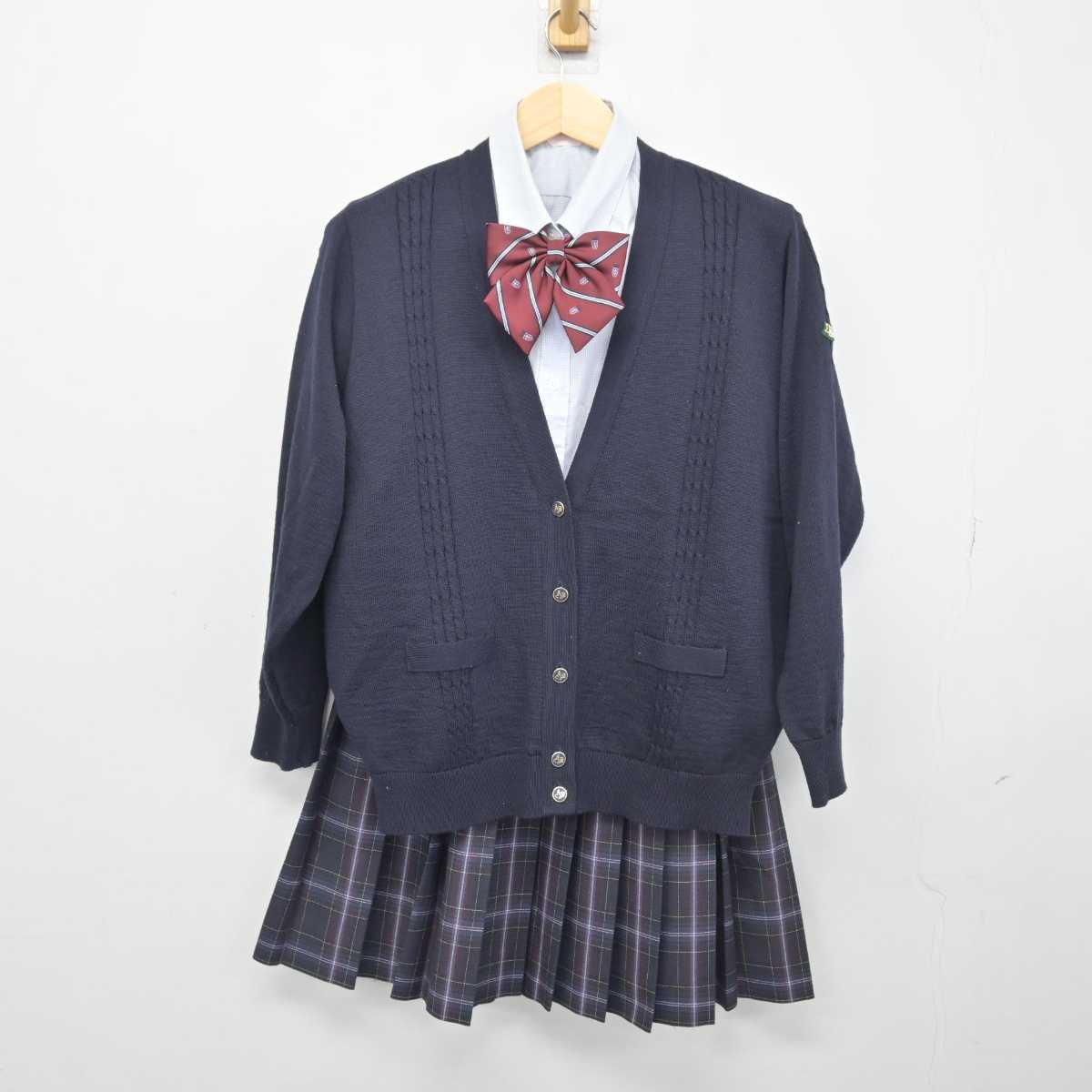 【中古】愛知県 安城生活福祉高等専修学校 女子制服 5点 (ブレザー・ニット・シャツ・スカート) sf048469