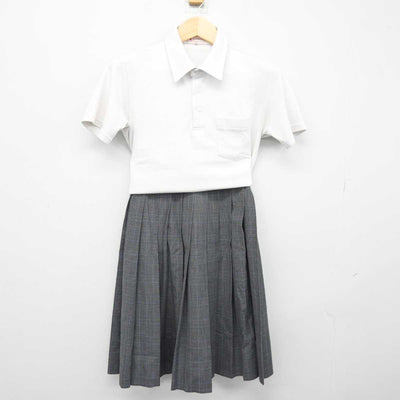 【中古】福岡県 北九州市内中学校標準服 女子制服 2点 (シャツ・スカート) sf048479