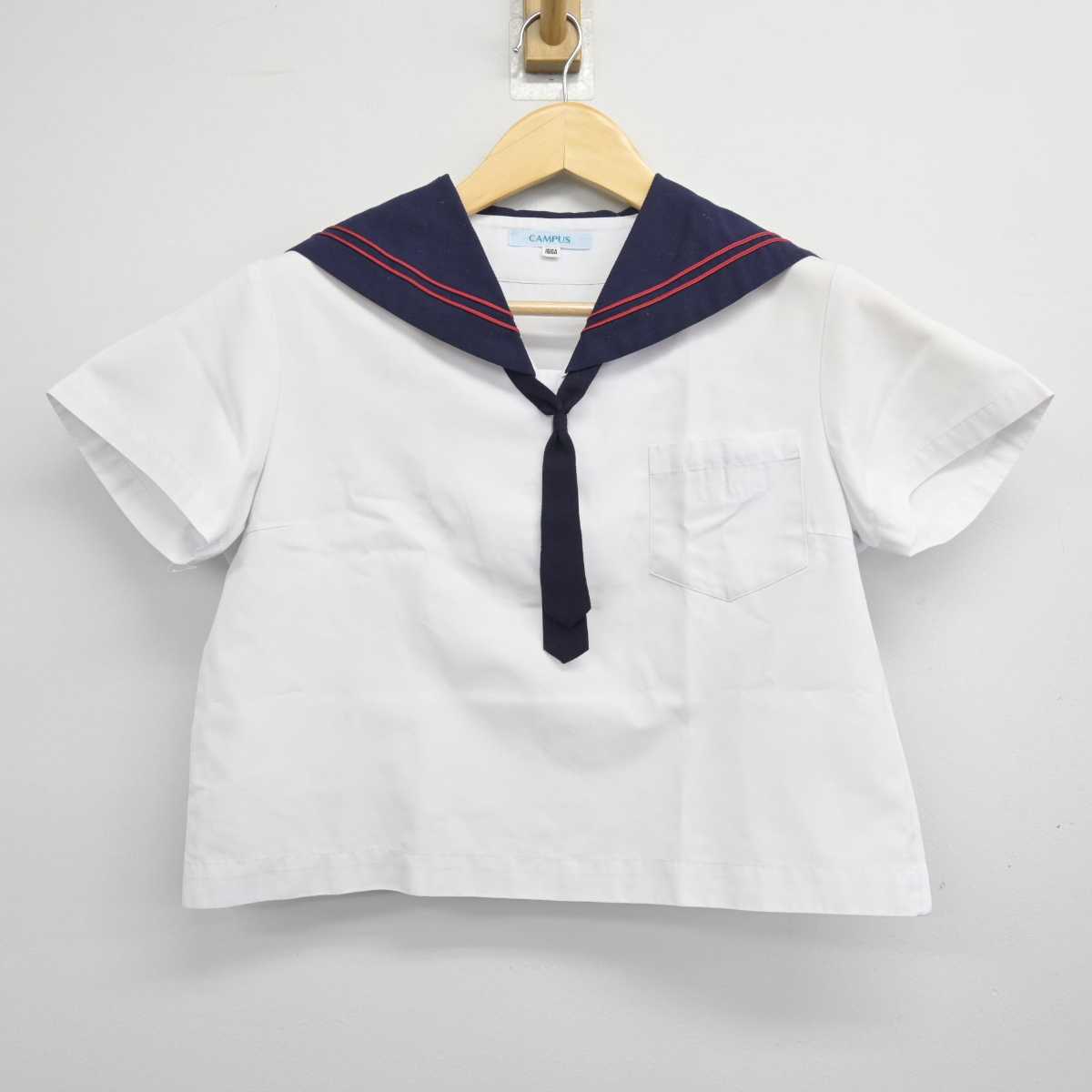 【中古】長崎県 長与中学校 女子制服 3点 (セーラー服・スカート) sf048485