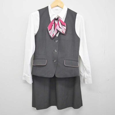 【中古】 事務服 女子制服 5点 (ブレザー・ベスト・シャツ・スカート) sf048524