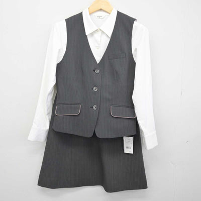 【中古】 事務服 女子制服 3点 (ベスト・シャツ・スカート) sf048525