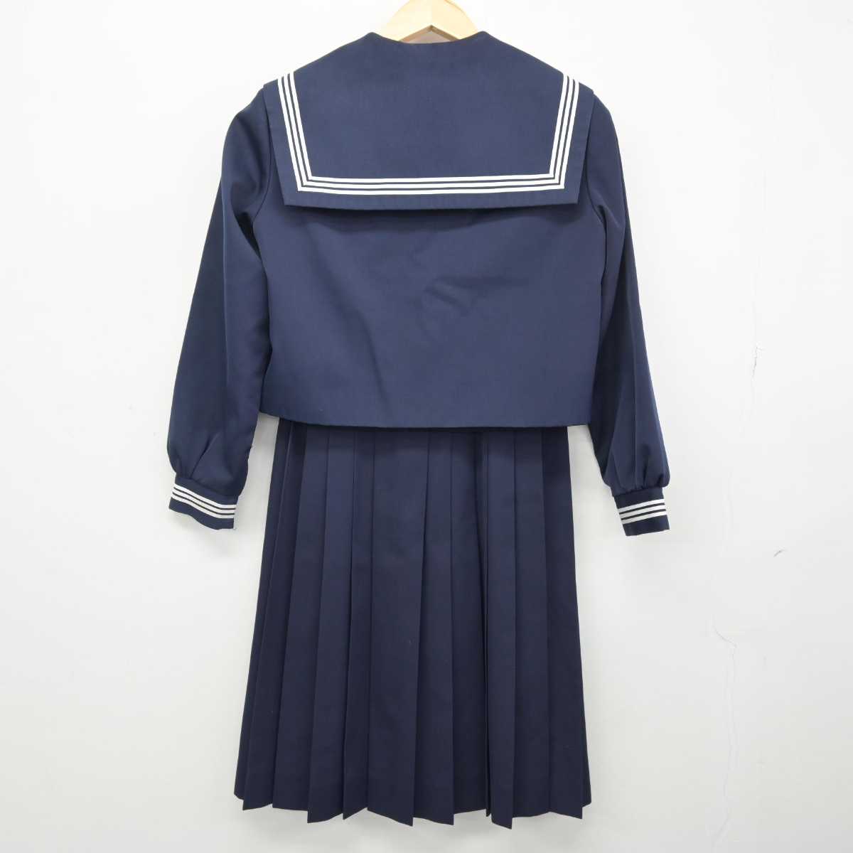 【中古】静岡県 福田中学校 女子制服 3点 (セーラー服・スカート) sf048531