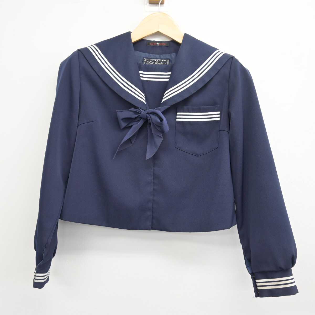 【中古】静岡県 福田中学校 女子制服 3点 (セーラー服・スカート) sf048531