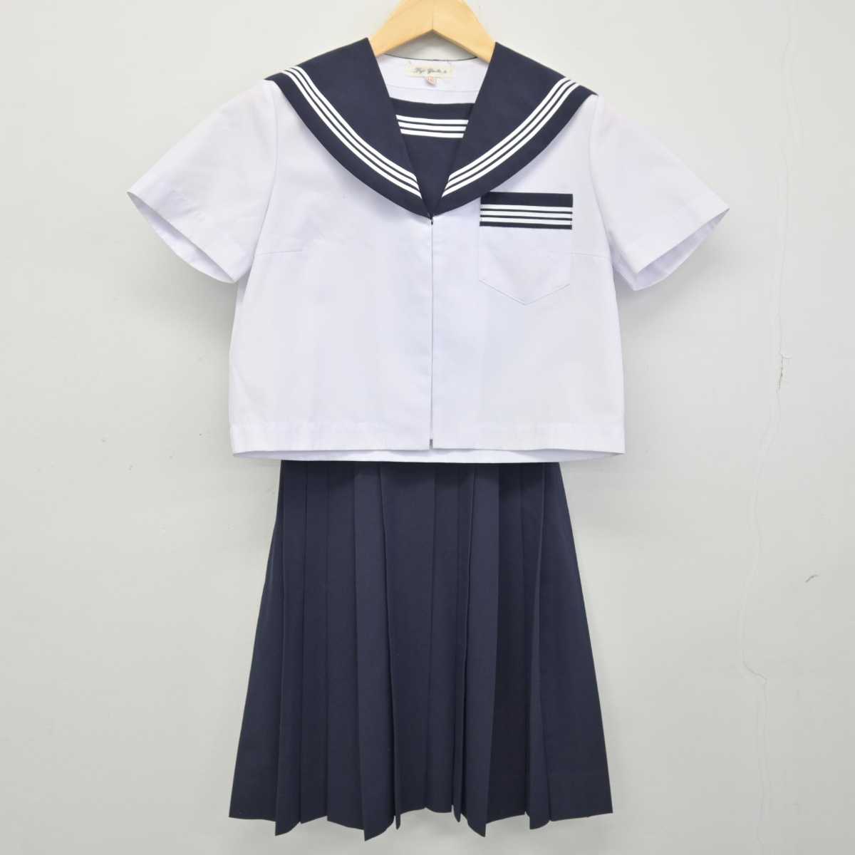 【中古】静岡県 福田中学校 女子制服 3点 (セーラー服・セーラー服・スカート) sf048532