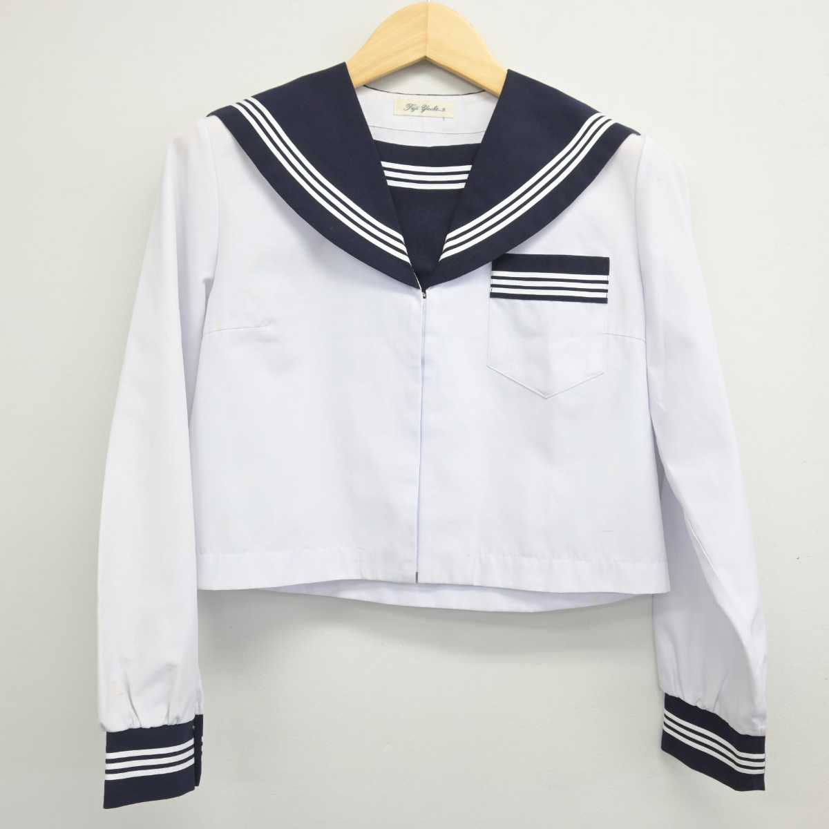 【中古】静岡県 福田中学校 女子制服 3点 (セーラー服・セーラー服・スカート) sf048532