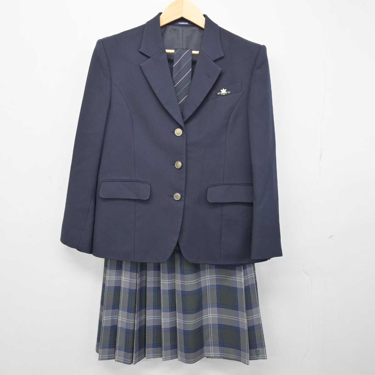 【中古】広島県 吉田高等学校 女子制服 3点 (ブレザー・スカート) sf048536