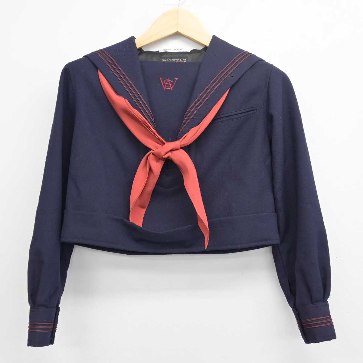 【中古】福岡県 西南女学院中学校 女子制服 3点 (セーラー服・スカート) sf048572