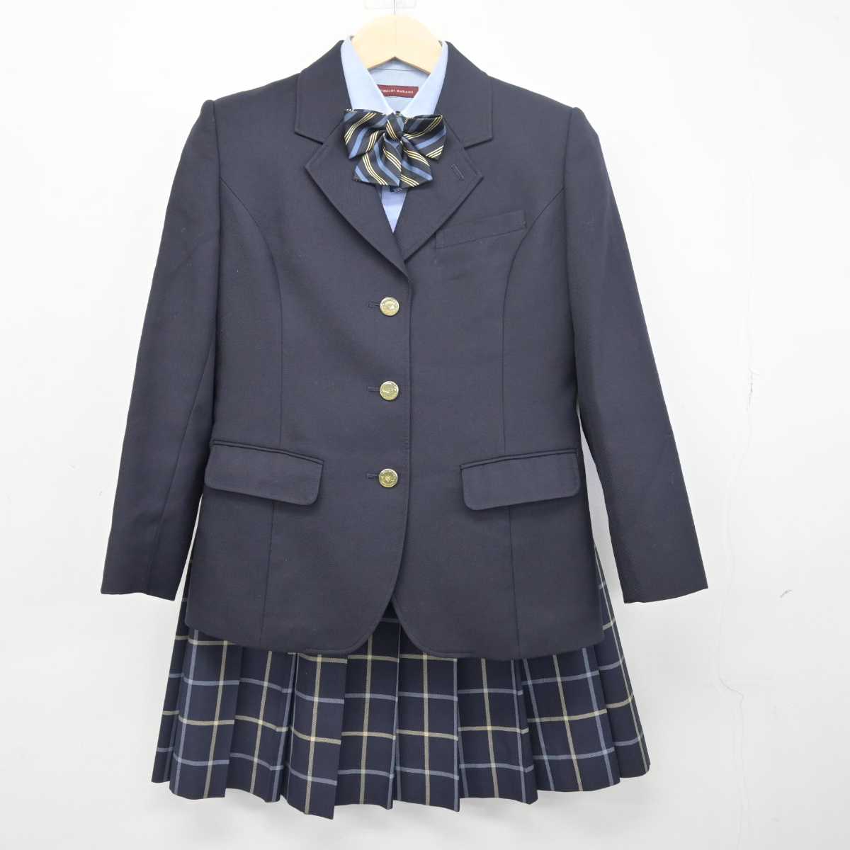 【中古】愛媛県 聖カタリナ女子高等学校 女子制服 5点 (ブレザー・シャツ・ニット・スカート) sf048579