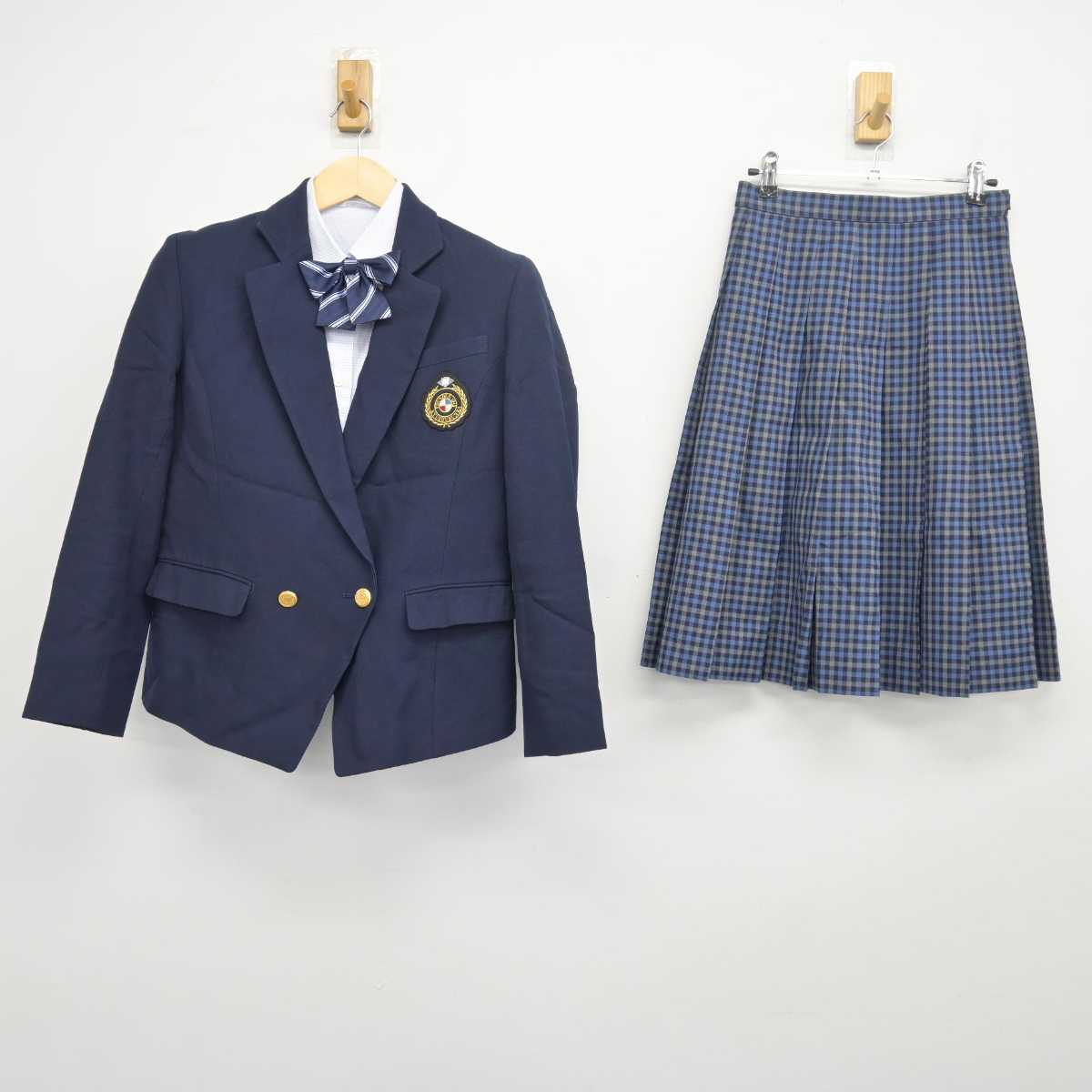 【中古】長崎県 九州文化学園高等学校 女子制服 4点 (ブレザー・シャツ・スカート) sf048591