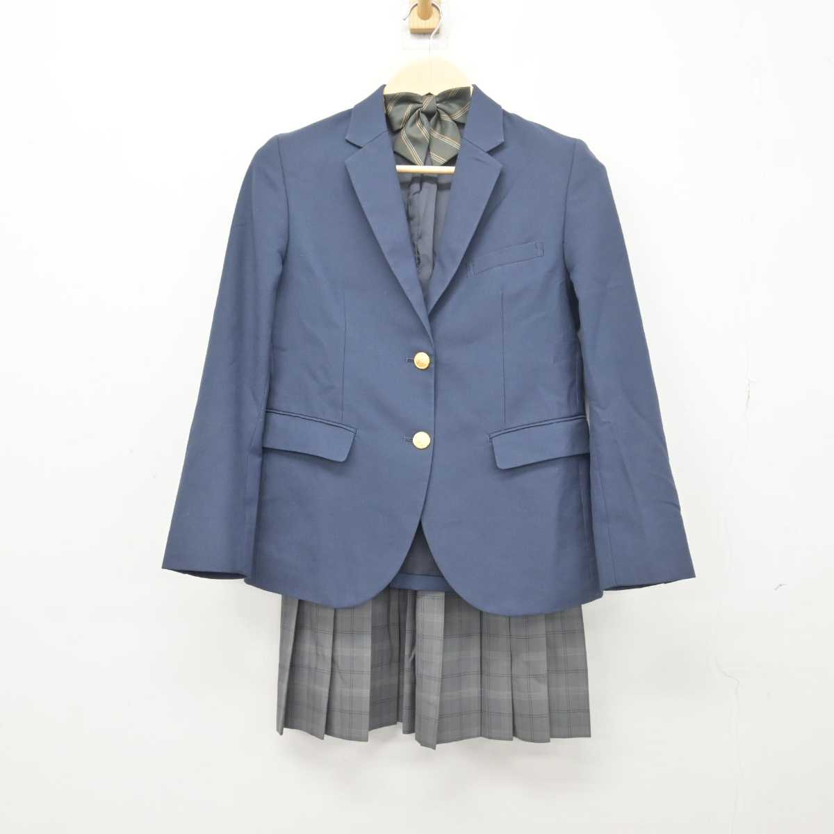 【中古】鳥取県 米子高等学校 女子制服 4点 (ブレザー・ニット・スカート) sf048601