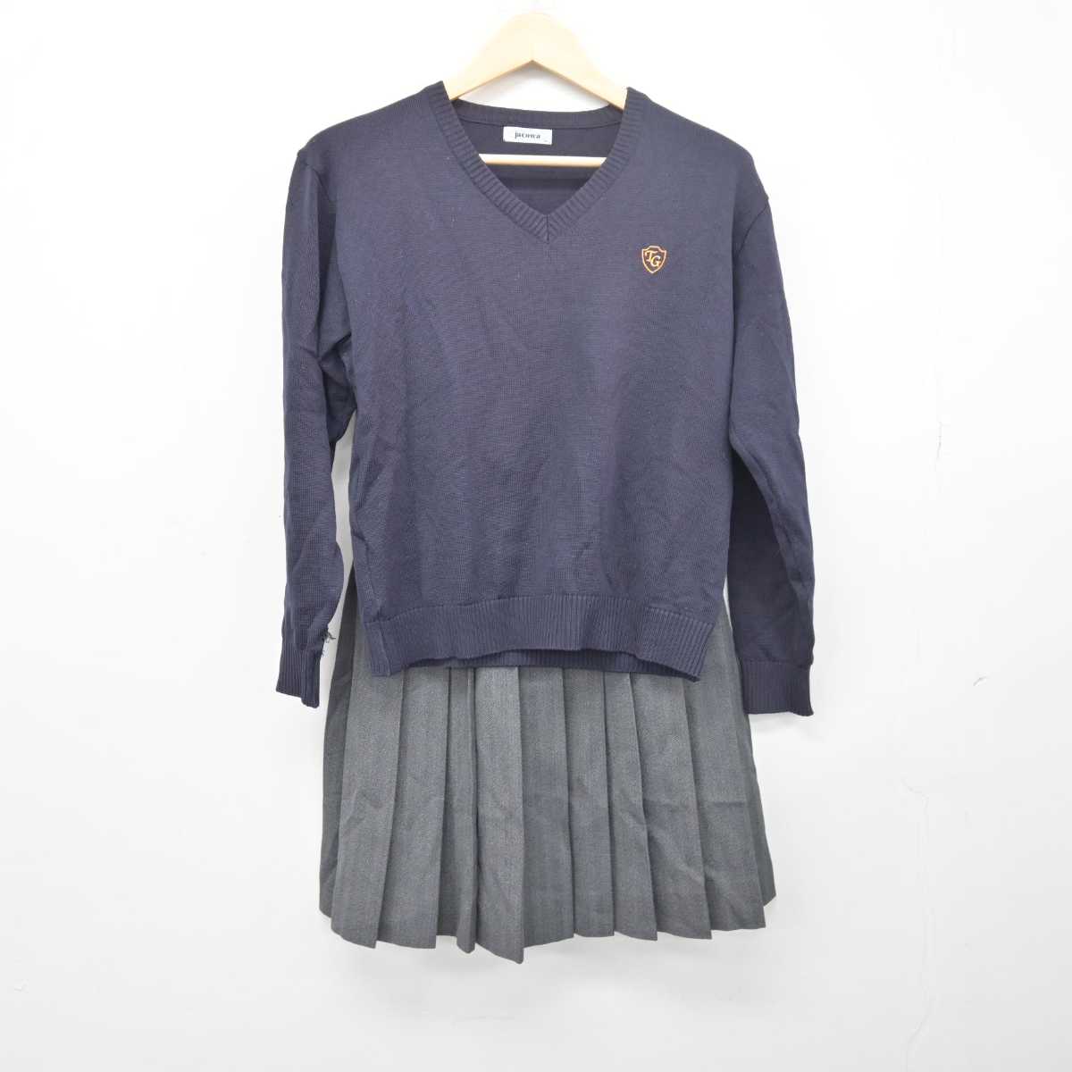 【中古】神奈川県 立花学園高等学校 女子制服 3点 (ブレザー・ニット・スカート) sf048624