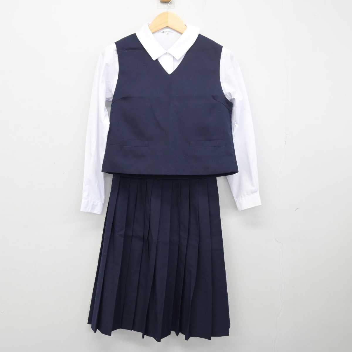 【中古】群馬県 長野郷中学校 女子制服 4点 (ブレザー・ベスト・シャツ・スカート) sf048644