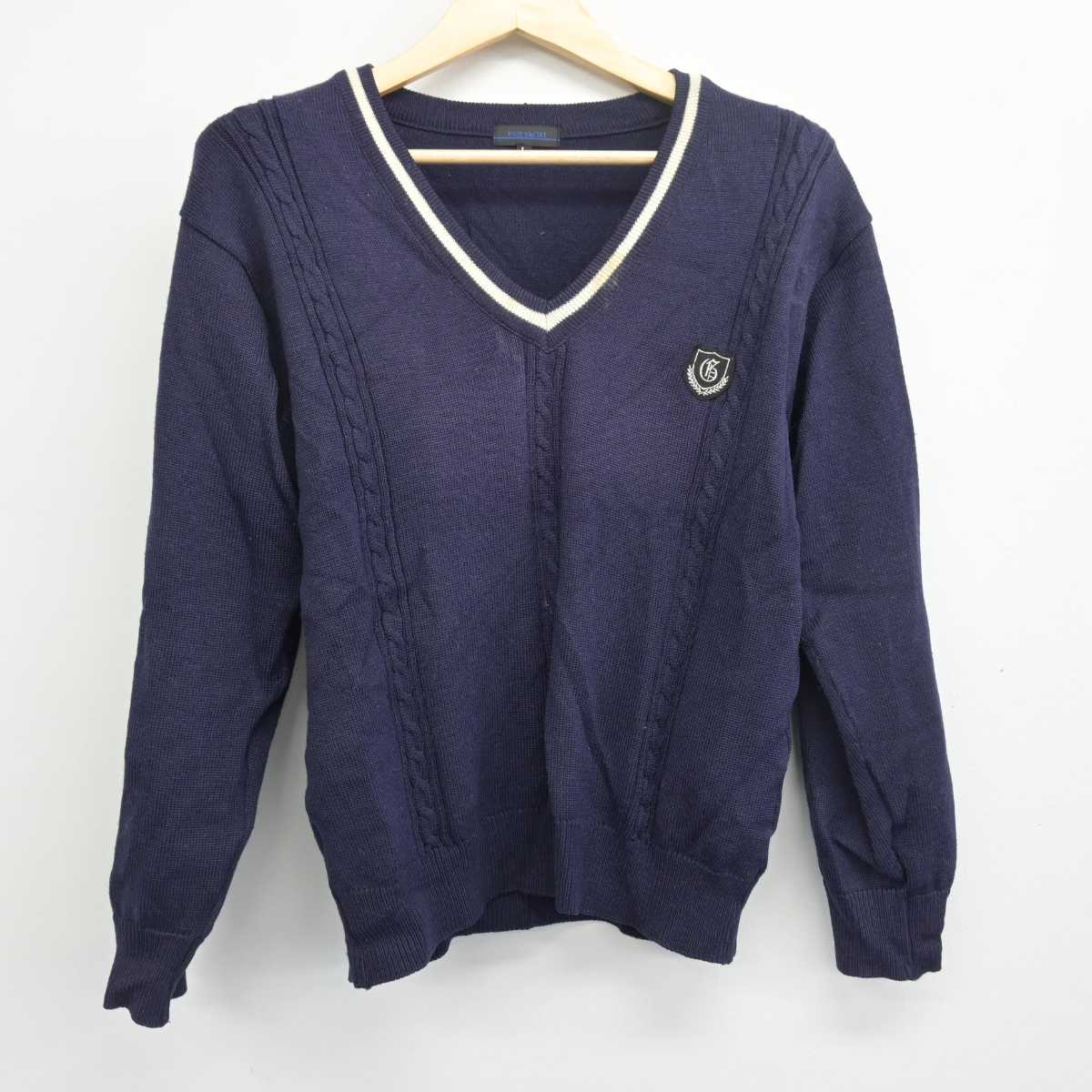 【中古】愛知県 蒲郡高等学校 女子制服 2点 (ニット・シャツ) sf048678