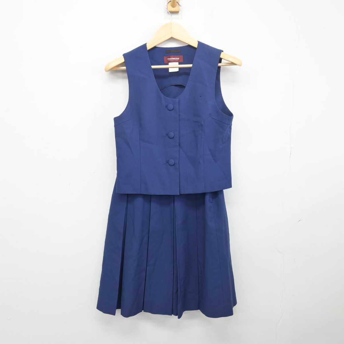 【中古】茨城県 水戸商業高等学校 女子制服 2点 (ベスト・スカート) sf048682