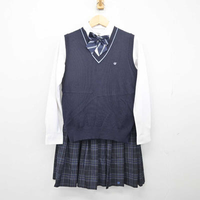 【中古】栃木県 若松原中学校 女子制服 5点 (ブレザー・ニットベスト・シャツ・スカート) sf048690