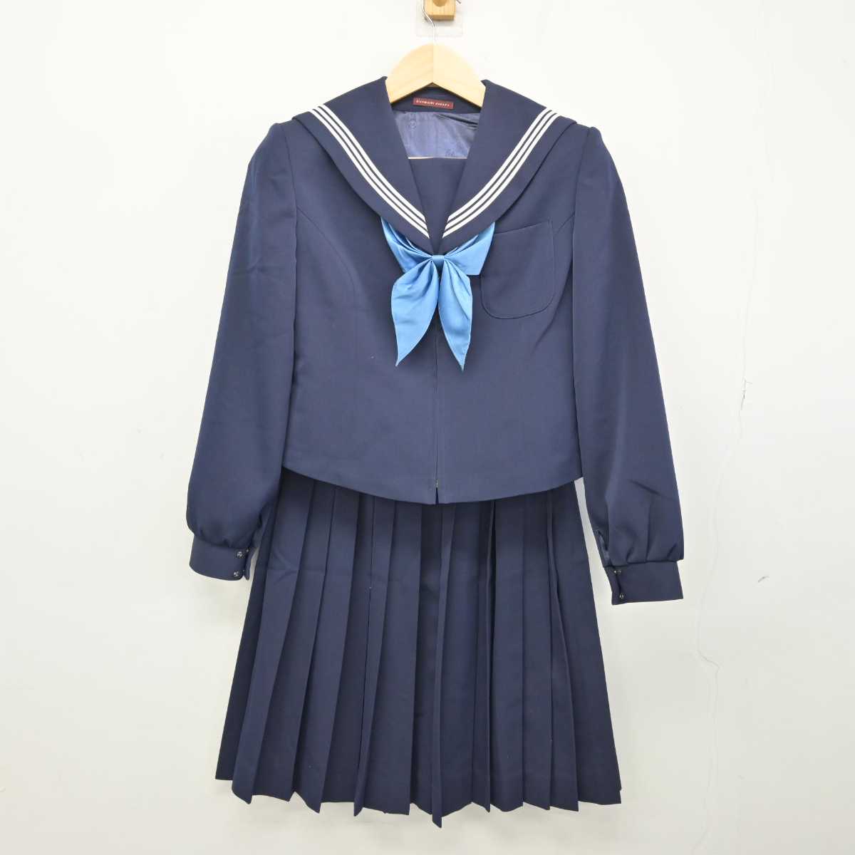 【中古】岐阜県 平和中学校 女子制服 3点 (セーラー服・スカート) sf048782