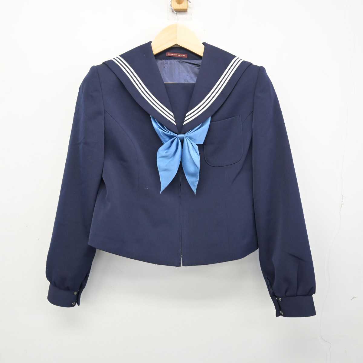 【中古】岐阜県 平和中学校 女子制服 3点 (セーラー服・スカート) sf048782