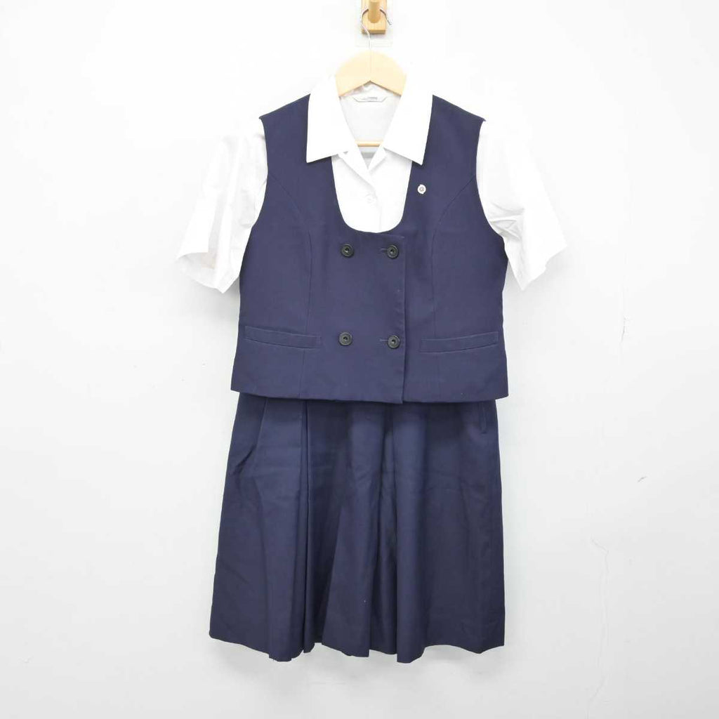 【中古】栃木県 石橋高等学校 女子制服 4点 (ベスト・シャツ・スカート) sf048788