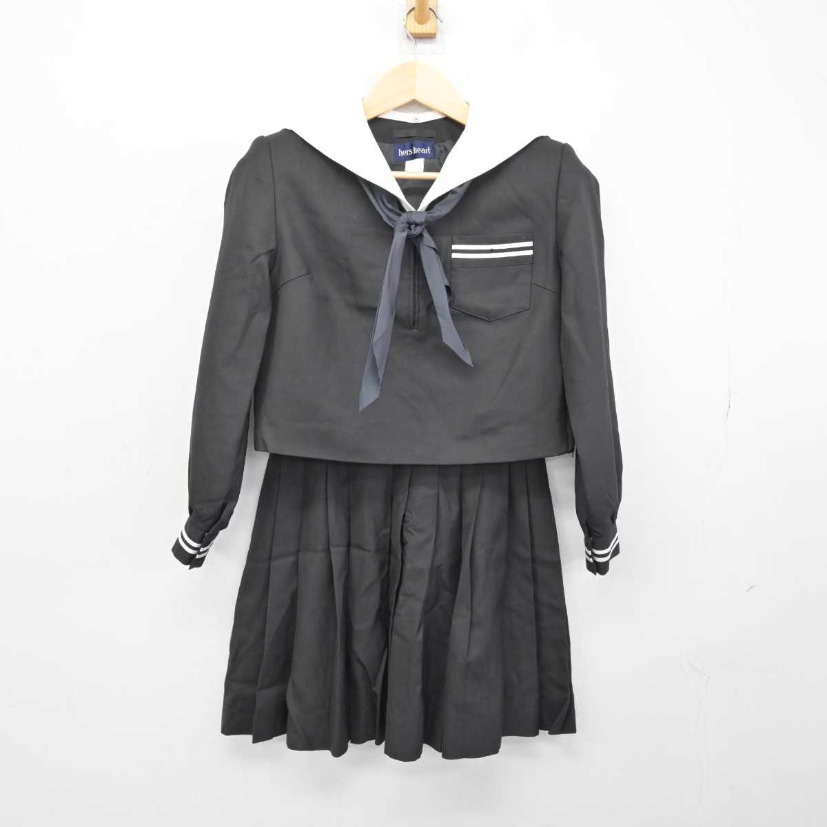 【中古】栃木県 足利短期大学附属高等学校 女子制服 3点 (セーラー服・スカート) sf048791