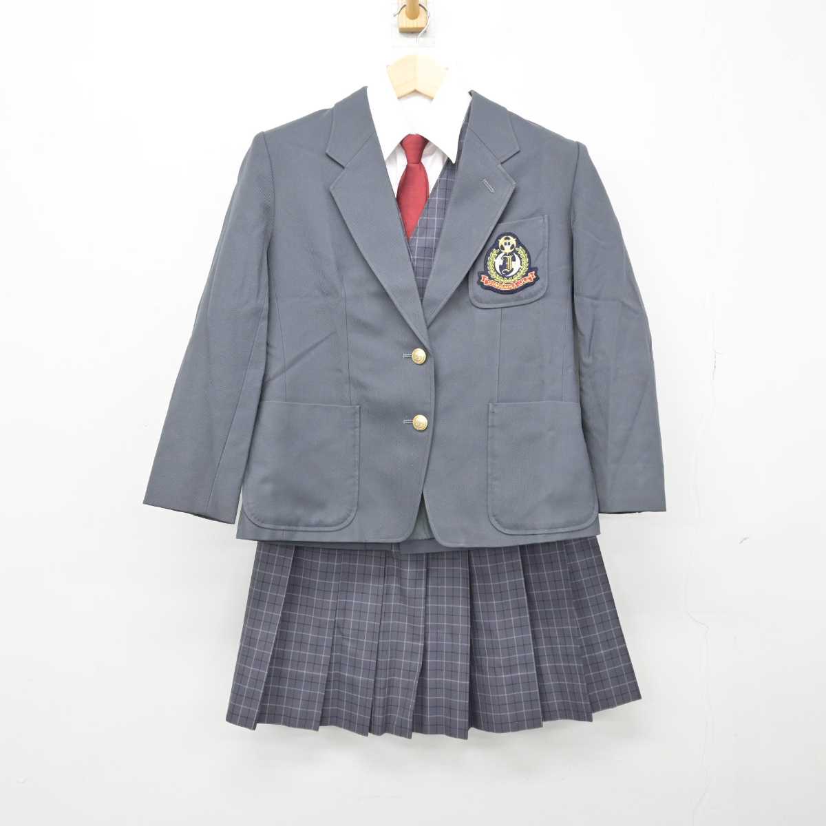 【中古】神奈川県 泉が丘中学校 女子制服 5点 (ブレザー・シャツ・ベスト・スカート) sf048819