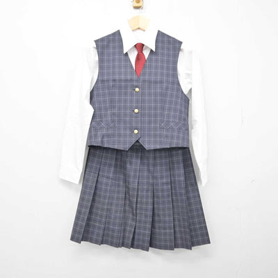 【中古】神奈川県 泉が丘中学校 女子制服 5点 (ブレザー・シャツ・ベスト・スカート) sf048819