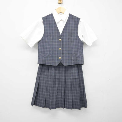 【中古】神奈川県 泉が丘中学校 女子制服 3点 (シャツ・ベスト・スカート) sf048820